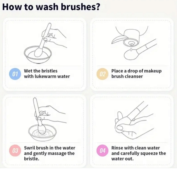 10 Piece High-Quality Gradient Colorful Makeup Brushes W/Vegan Leather Snap Case - Picture 10 of 14